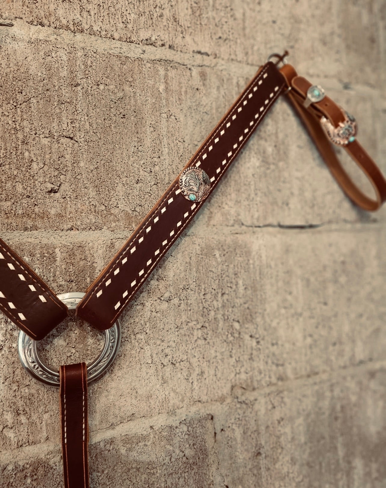 Buckstitch fancy concho set - headstall - breastcollar- full set