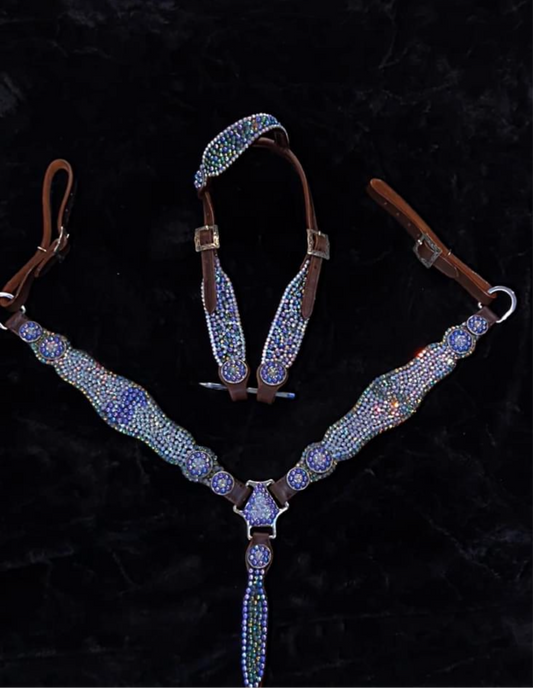 Dazzled money set - headstall - breastcollar - tack set