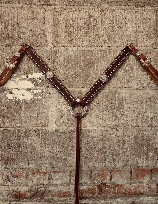 Buckstitch fancy concho set - headstall - breastcollar- full set