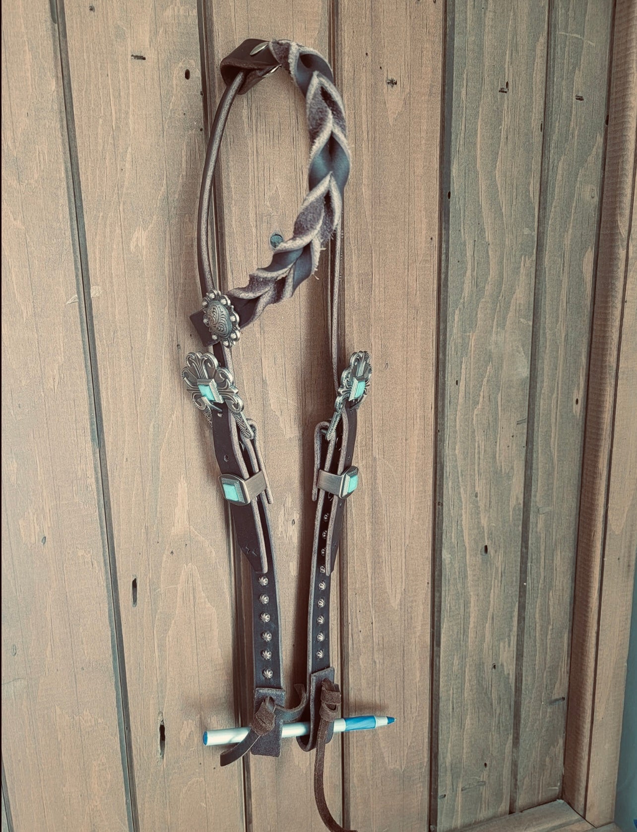 Turquoise braided headstall