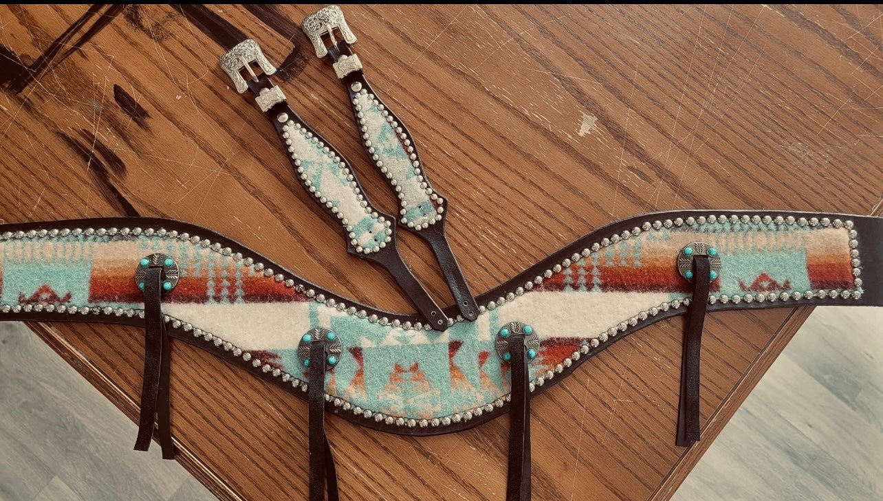 Aztec set - headstall- breast collar - full tack set